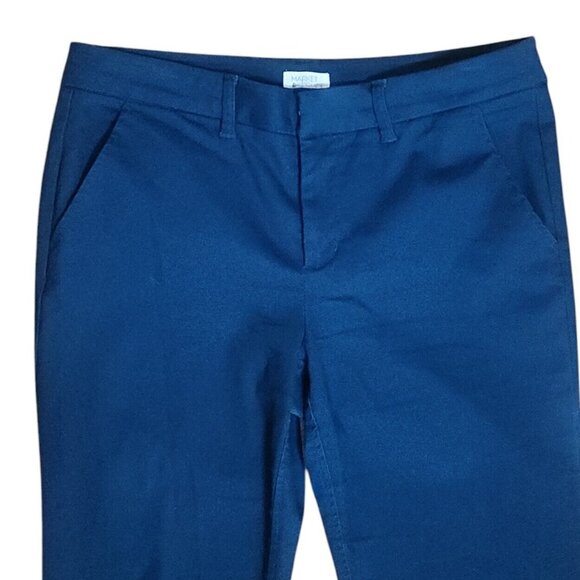 Market & Spruce Pants Womens Size 12 Stitch Fix Solid All Blue Crop with Pockets - Picture 2 of 6